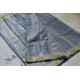 Tissue linen handloom grey saree