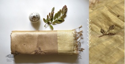 Kopal | Handloom Hand Embroidered Linen Saree ~ 2