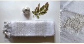  Hand Embroidered White Silver Linen Handloom Saree 