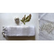  Hand Embroidered White Silver Linen Handloom Saree 