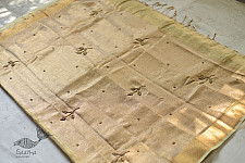 Kopal | Handloom Hand Embroidered Linen Saree ~ 2