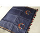 shop Handloom Silk Linen Blue Saree Embroidered