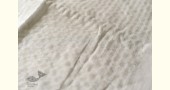 shop Handloom Tissue Linen White Saree - Hand Embroidery