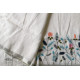 shop Handloom Tissue Linen White Saree - Hand Embroidery