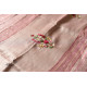 shop Handloom Tissue Linen Light Magenta Saree With Hand Embroidered