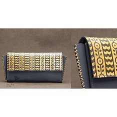 रिक्त . Rikt ~ Yellow Hand Printed Clutch Wallet | Dabu printed  Clutch