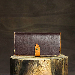 रिक्त . Rikt | Leather ~ Long Wallet - Wine