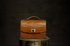 रिक्त . Rikt | Leather ~ Box Sling - Light Tan