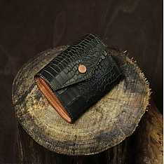 रिक्त . Rikt | Leather ~ Small Clutch Wallet - Green