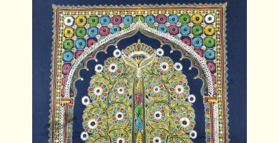 Art from Banni ~ Rogan Art Painting ( 20" X 14" ) - Peacocks