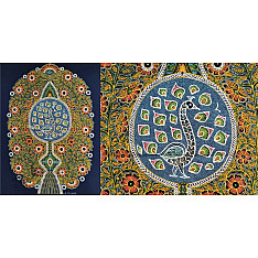 Art from Banni ~ Rogan Art Painting ( 20" X 12" ) - Morpankh