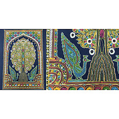 Art from Banni ~ Rogan Art Painting ( 20" X 14" ) - Peacocks