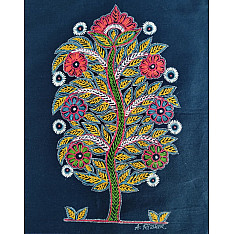 Art from Banni ~ Rogan Art Painting ( 10 x 6 inch ) - Blue