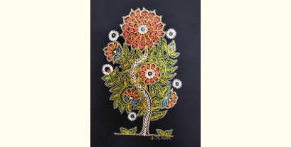 Art from Banni ~ Rogan Art Painting ( 10" X 6" ) - Sunflower