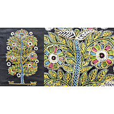 Art from Banni ~ Rogan Art Painting ( 10" X 6" ) - Black