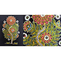 Art from Banni ~ Rogan Art Painting ( 10" X 6" ) - Sunflower