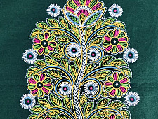 Art from Banni ~ Rogan Art Painting ( 10 x 6 inch ) - Green