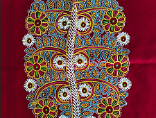 Art from Banni ~ Rogan Art Painting ( 10 x 6 inch ) - Maroon