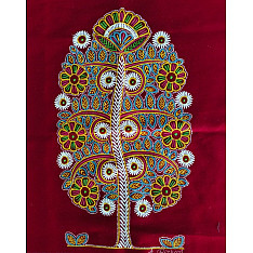 Art from Banni ~ Rogan Art Painting ( 10 x 6 inch ) - Maroon