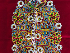 Art from Banni ~ Rogan Art Painting ( 10 x 6 inch ) - Maroon