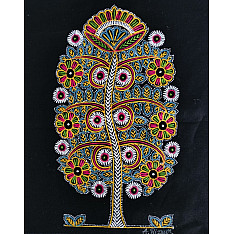 Art from Banni ~ Rogan Art Painting ( 10 x 6 inch ) - Black