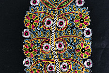 Art from Banni ~ Rogan Art Painting ( 10 x 6 inch ) - Black
