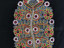 Art from Banni ~ Rogan Art Painting ( 10 x 6 inch ) - Black