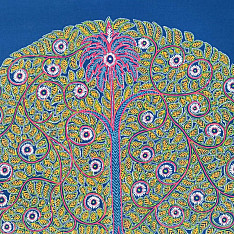 Art from Banni ~ Rogan Art Painting ( 20 x 12 inch ) - Blue