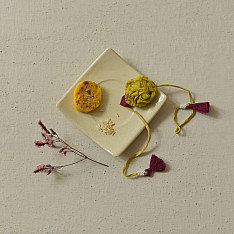 Threads of Tradition | Handmade Fabric Bhai Bhabhi Rakhi Set