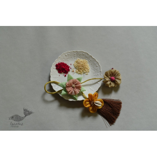 handmade chanderi fabric rakhi - Reusable as Curtain Tie 