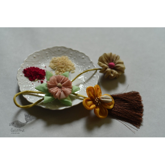 handmade chanderi fabric rakhi - Reusable as Curtain Tie 