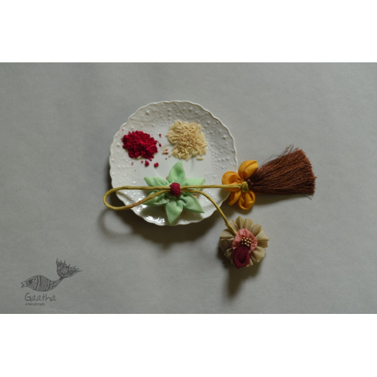 handmade chanderi fabric rakhi - Reusable as Curtain Tie 