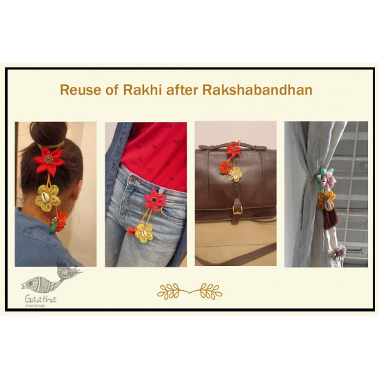 handmade chanderi fabric rakhi - Reusable as Curtain Tie 