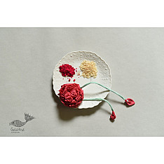 Threads of Tradition | Rani Pink Rose Fabric Rakhi 