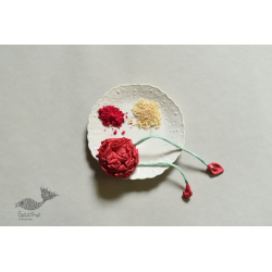 Threads of Tradition | Rani Pink Rose Fabric Rakhi 