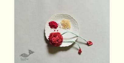 Threads of Tradition | Rani Pink Rose Fabric Rakhi 