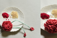 Threads of Tradition | Rani Pink Rose Fabric Rakhi 