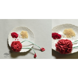 Threads of Tradition | Rani Pink Rose Fabric Rakhi 