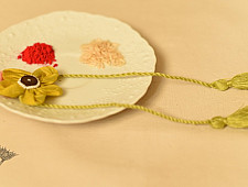 Threads of Tradition ~ Handmade Fabric Bhai Rakhi (Chanderi Fabric) C