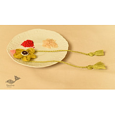 Threads of Tradition ~ Handmade Fabric Bhai Rakhi (Chanderi Fabric) C