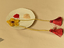 Threads of Tradition ~ Handmade Fabric Bhai Rakhi (Chanderi Fabric) E