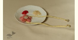 Threads of Tradition ~ Handmade Fabric Rakhi - Chanderi Fabric - Rose