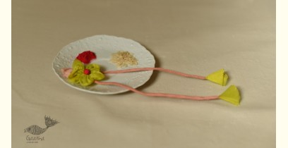 Threads of Tradition ~ Handmade Chanderi Fabric Flower Rakhi