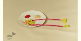 Threads of Tradition ~ Handmade Fabric Rakhi - Chanderi Fabric - Yellow Flower
