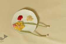 Threads of Tradition ~ Handmade Fabric Bhai Rakhi - Flower Rakhi