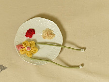 Threads of Tradition ~ Handmade Fabric Bhai Rakhi - Flower Rakhi