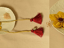 Threads of Tradition ~ Handmade Fabric Bhai Rakhi (Chanderi Fabric) E