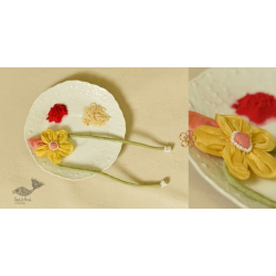 Threads of Tradition ~ Handmade Fabric Bhai Rakhi - Flower Rakhi