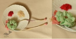 Threads of Tradition ~ Handmade Fabric Rakhi - Green Rose