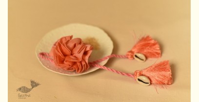 Threads of Tradition | Handmade Fabric Lumba Bhabhi Rakhi (Reusable) - Orange Rose